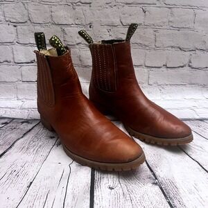 Men's El General Leather Ankle Boots Vibram Sole Boots Size 30 US 11.5 Mens